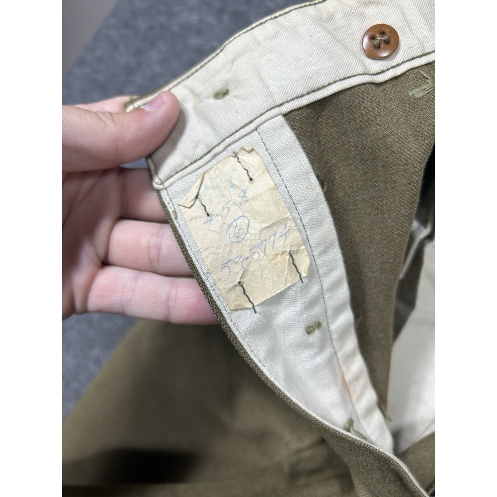 Vintage US Army M1937 Wool Trousers Pants Mens 33x33 (fits 32x31.5) OD WW2 40s - Picture 9 of 13